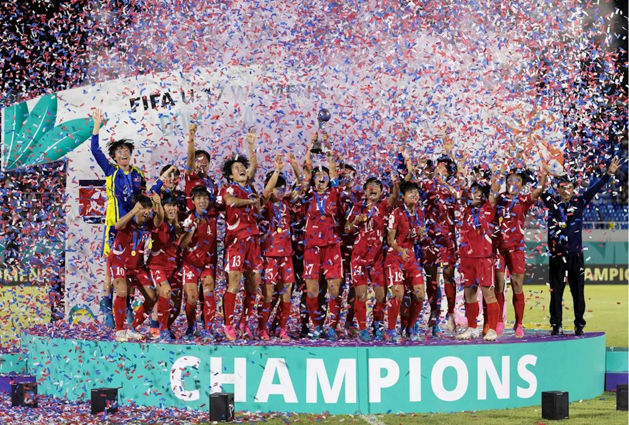 Vant to VM-gull: Nord-Koreas fotballkvinner inntar verdenstoppen