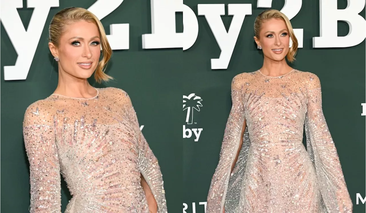 Paris Hilton Blushes in Embroidered Georges Hobeika Gown at the 2024 Baby2Baby Gala