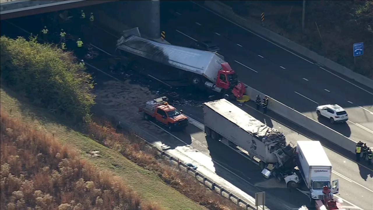 PA Turnpike traffic: Multiple semis involved in crash on I-276 in Bensalem Twp.