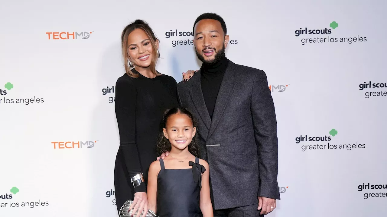 Chrissy Teigen, John Legend and daughter Luna shine in matching looks at Girl Scouts gala