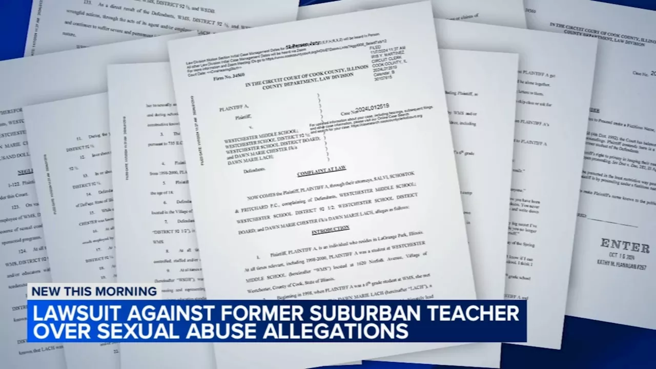 Westchester School District sued after former teacher charged with sexual abusing student