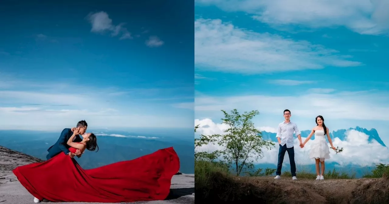 'It started as a crazy idea': Malaysian couple takes pre-wedding photos on Mount Kinabalu, catching attention of Sabah Tourism Board