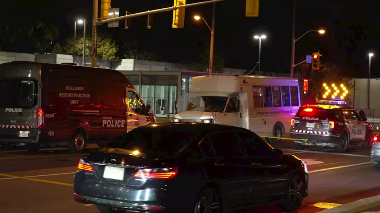 Pedestrian has life-threatening injuries after being struck by bus driver in northwest Toronto: police