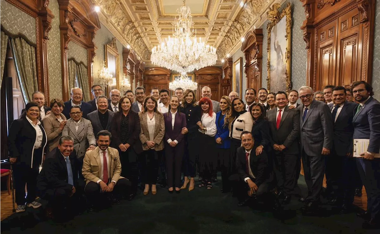 Claudia Sheinbaum se reúne con gobernadores de la 4T; planean fortalecer IMSS-Bienestar