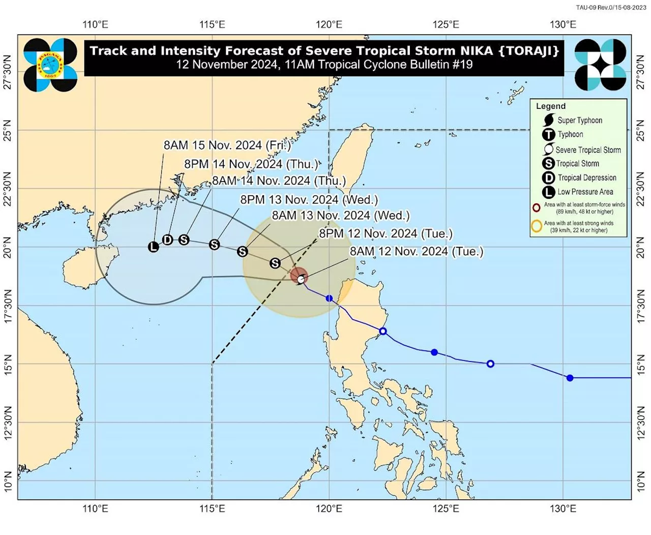 Nika about to exit PAR but Signal No. 1 raised in 4 Luzon areas