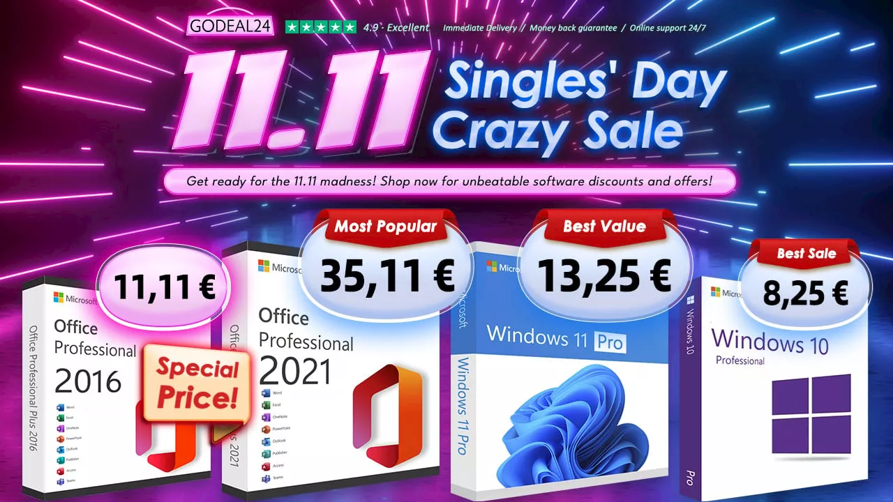 Oferta de software para el 11/11: licencia de Office desde sólo 11,11 euros