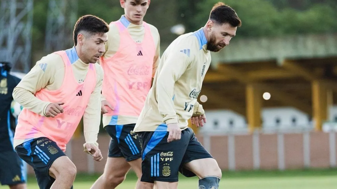 Con Lionel Messi a la cabeza, la Selección Argentina entrenó para visitar a Paraguay en Asunción