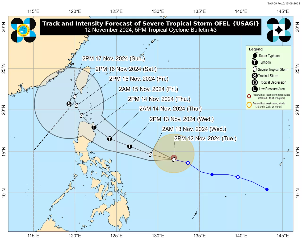 ‘Ofel’ further intensifies; signal no. 1 up in Cagayan, Isabela