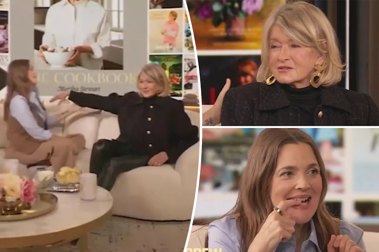 Martha Stewart pushes Drew Barrymore away during touchy talk show interview