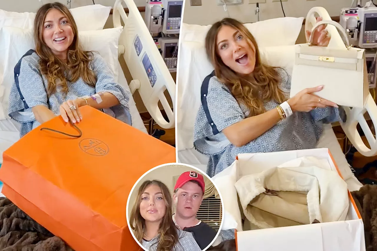 TikTok star Jett Puckett gifts pregnant wife Pookie $35K Hermès purse as she gives birth to baby girl