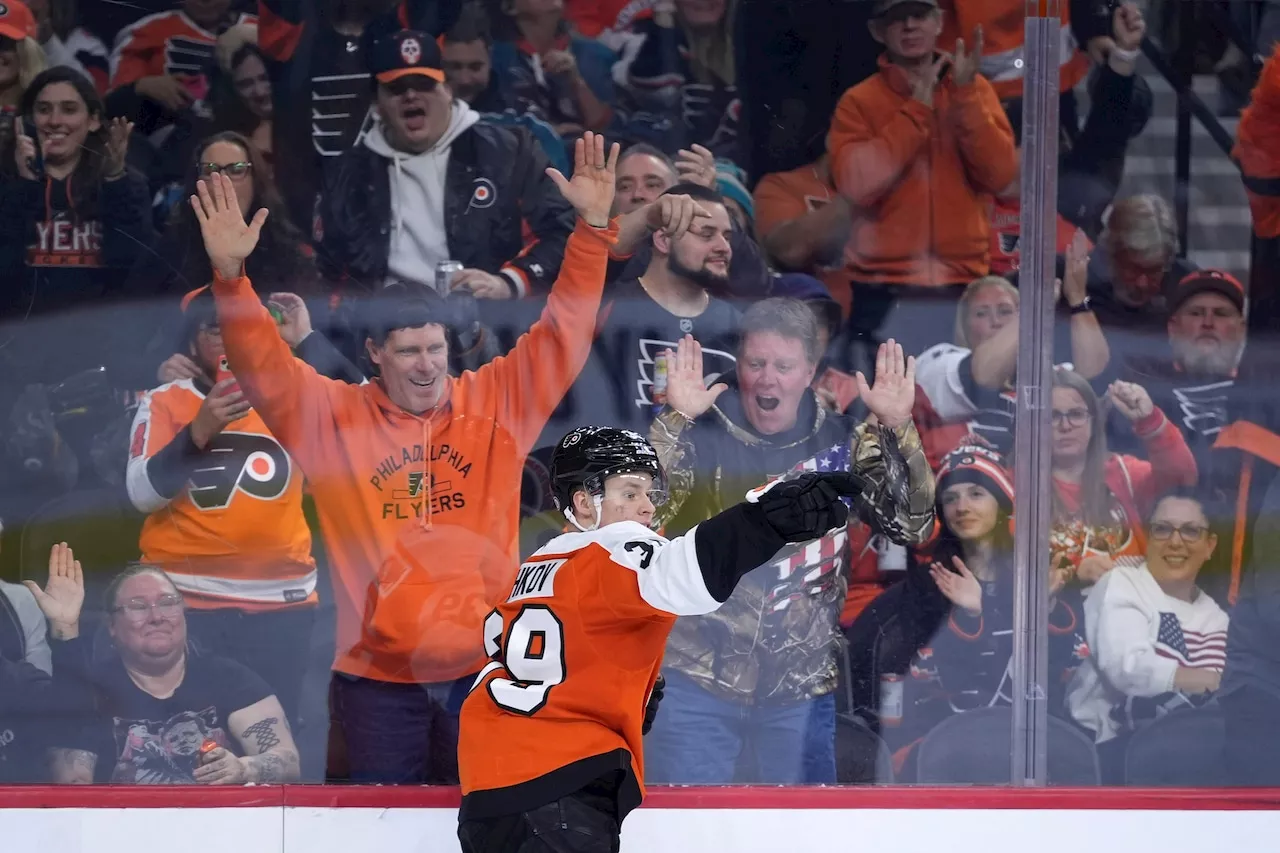 Matvei Michkov helps the Flyers beat the Sharks 4-3 in shootout