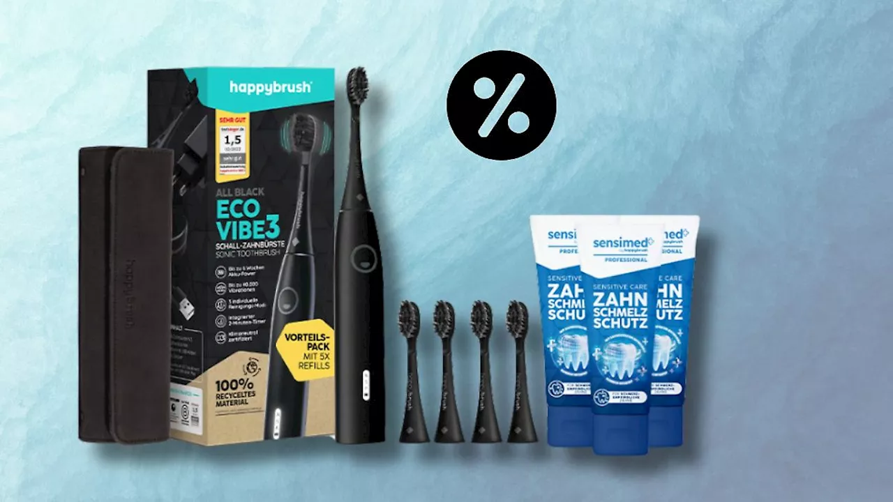 Happybrush-Schallzahnbürsten-Set mit 50 Prozent Rabatt