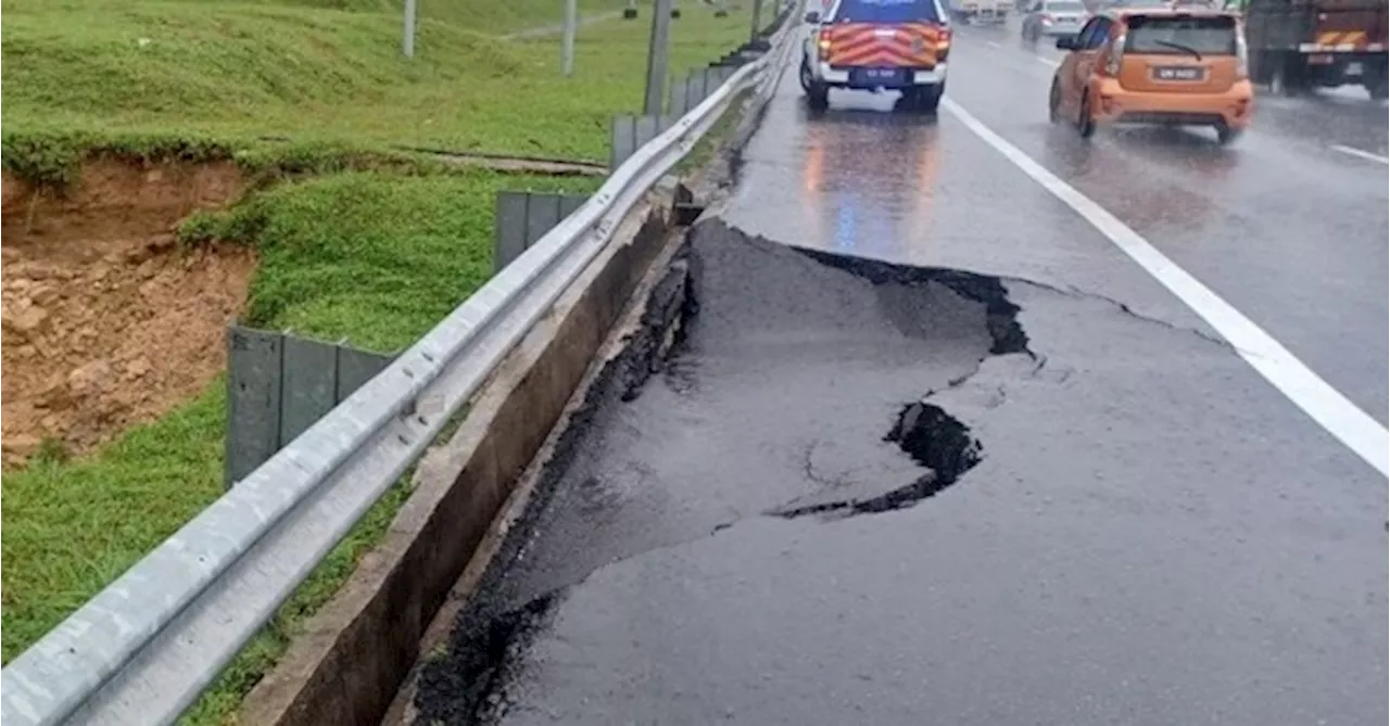 Incessant Rain Causes A Sinkhole To Open Up On NKVE