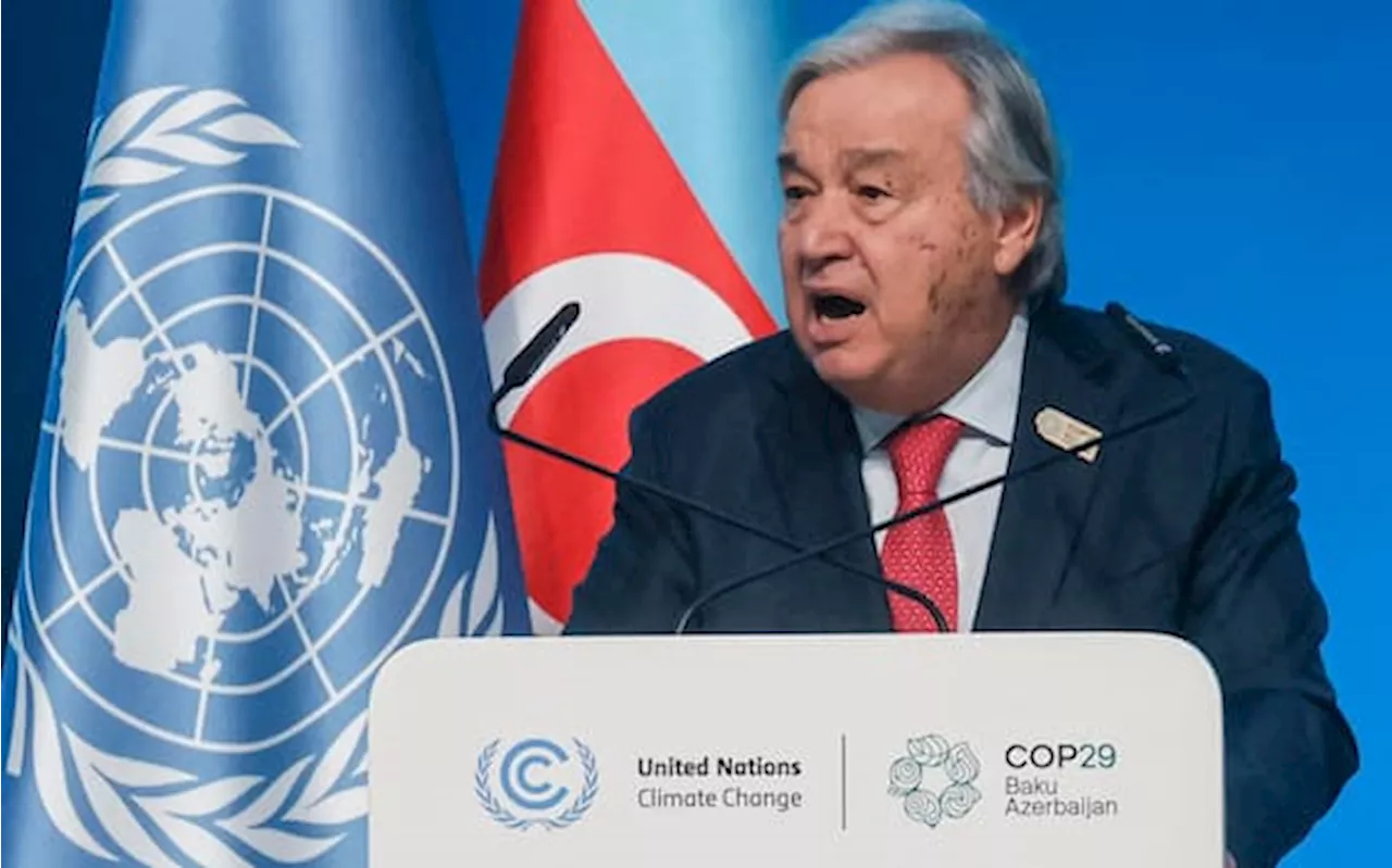 Cop29, Guterres: 'I soldi per il clima sono un investimento'