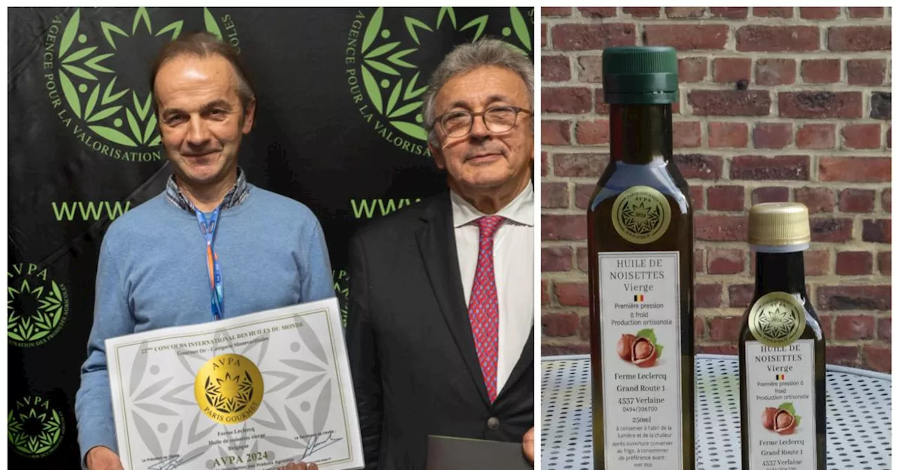 André, qui produit la meilleure huile de noisettes au monde à Verlaine, a reçu son diplôme à Paris : « La