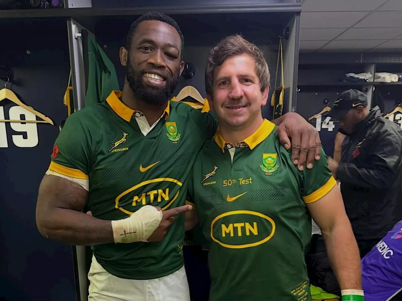 ‘Warrior’: Siya Kolisi celebrates Kwagga Smith’s 50th cap [photo]