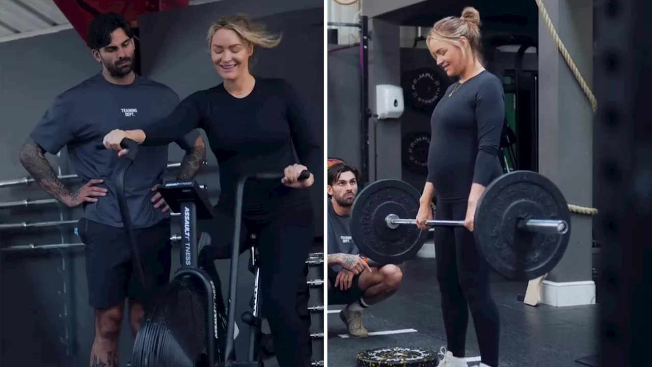 Laura Woods put through pregnancy gym workout by fiance Adam Collard as TNT Sports host says ‘fighting for...