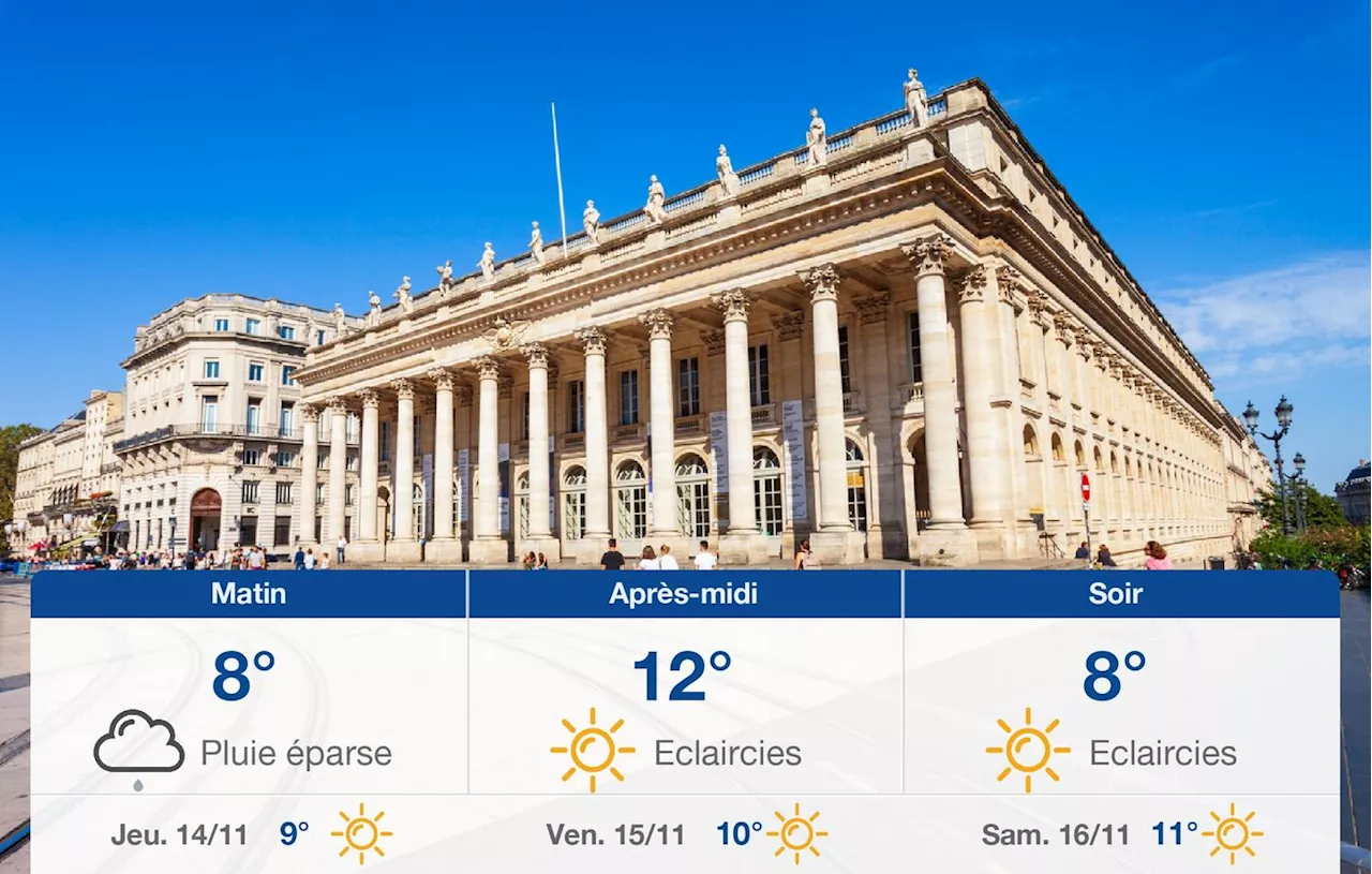 Météo Bordeaux: prévisions du mercredi 13 novembre 2024