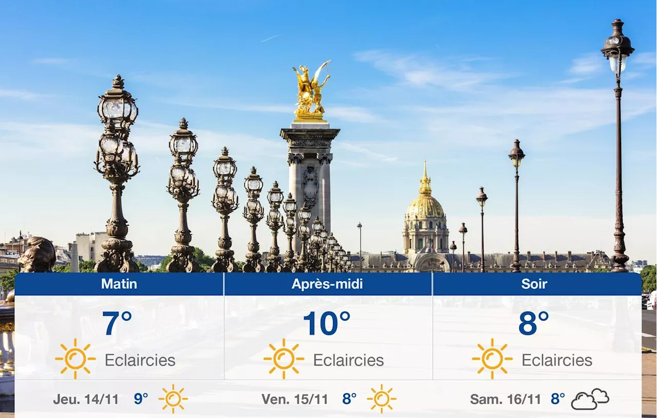 Météo Paris: prévisions du mercredi 13 novembre 2024