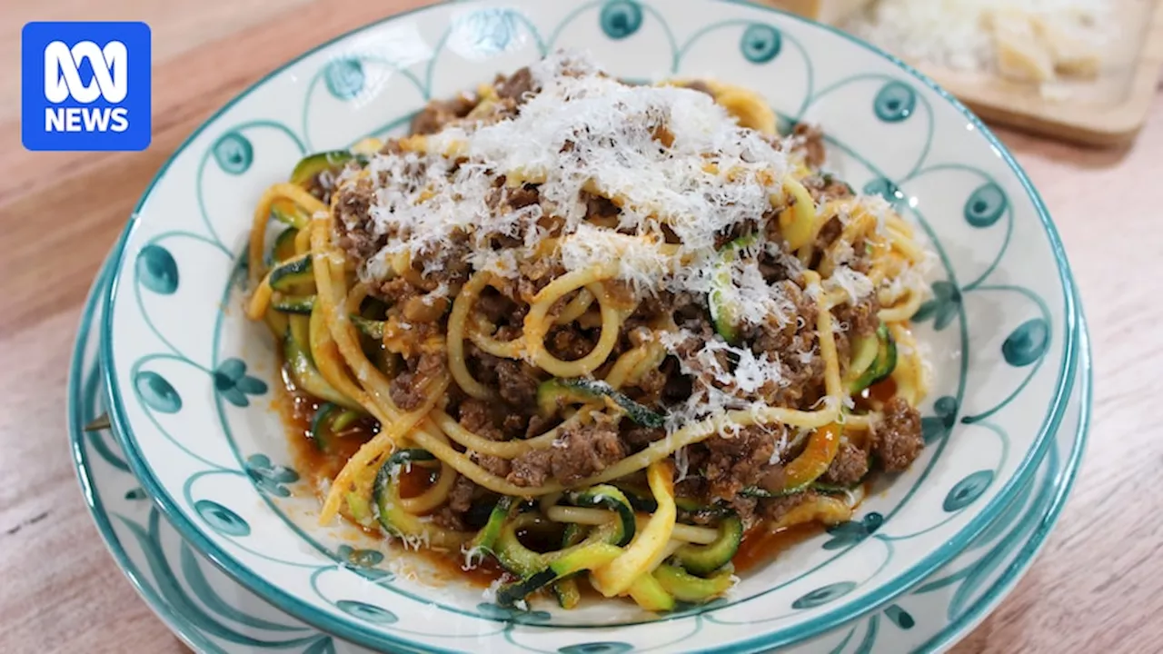 Mid-week bolognese with spaghetti and zucchini noodles