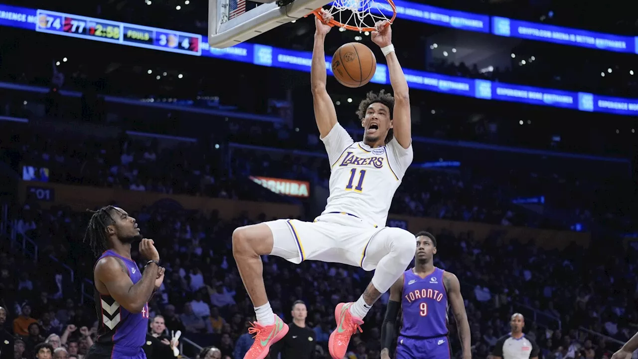 Jaxson Hayes sprains ankle in practice, leaving the Lakers thin at center behind Anthony Davis