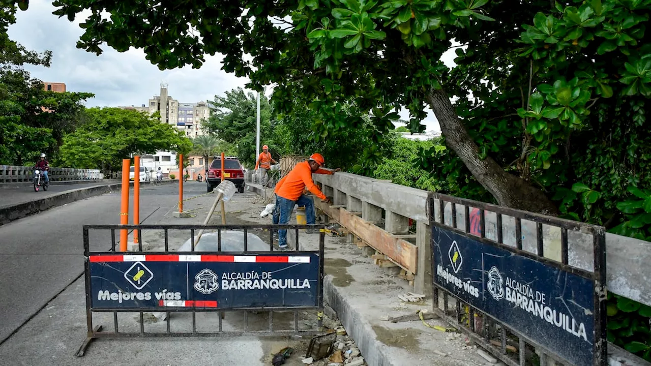 Adelantan labores de mantenimiento en puente de la carrera 38 con calle 65