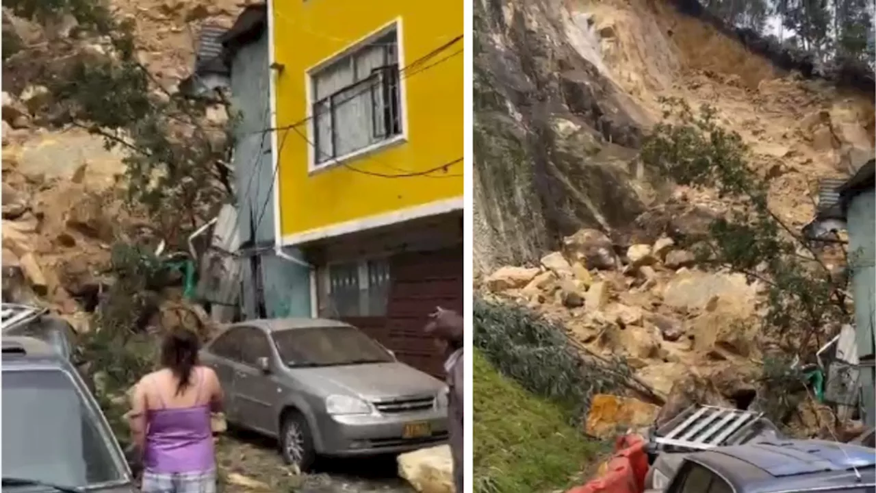 Emergencia por deslizamiento en el norte de Bogotá: piedras cayeron sobre una vivienda; esto se sabe