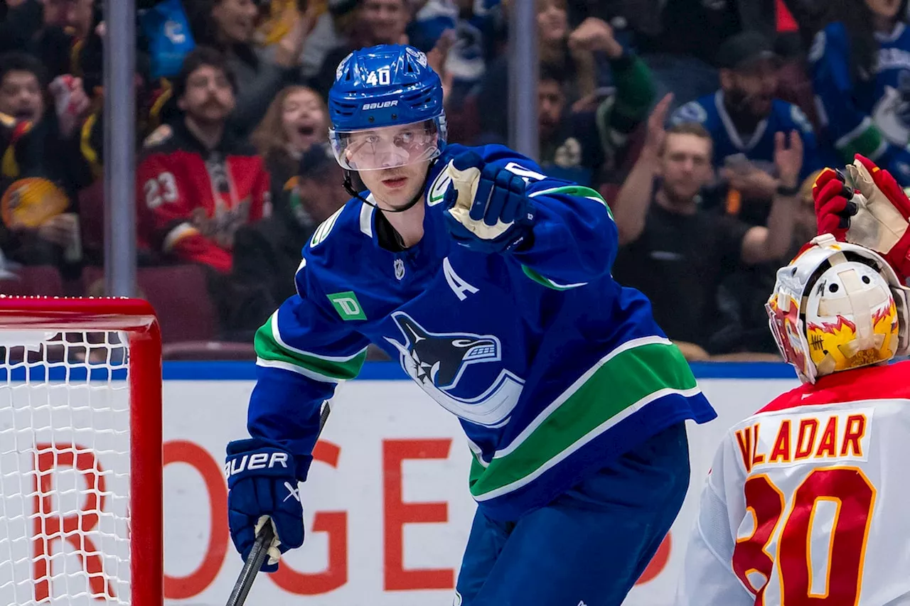 Canucks’ Pettersson marks birthday with two points, 3-1 win over Flames