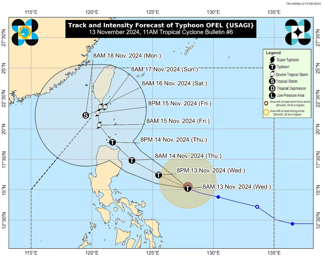 Signal No. 2 up over parts of Cagayan, Isabela as Ofel maintains strength