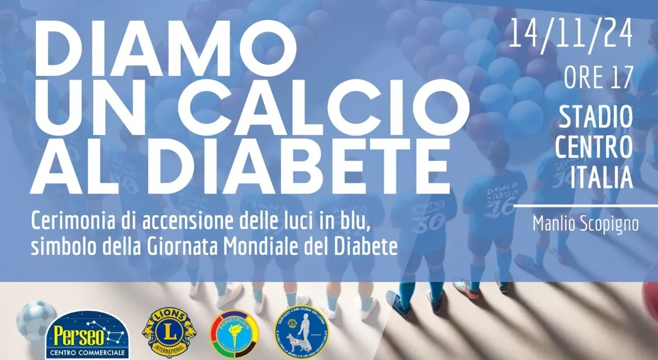 “Diamo un calcio al diabete”: il 14 novembre lo Scopigno si colorerà di blu, tra sport e sana alimentazione