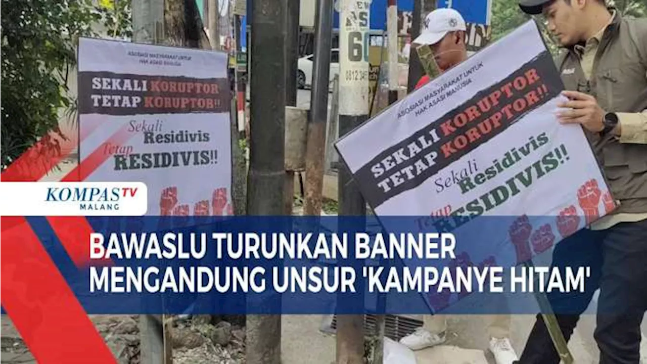 Bawaslu Kota Malang Turunkan Banner Mengandung Unsur 'Kampanye Hitam'