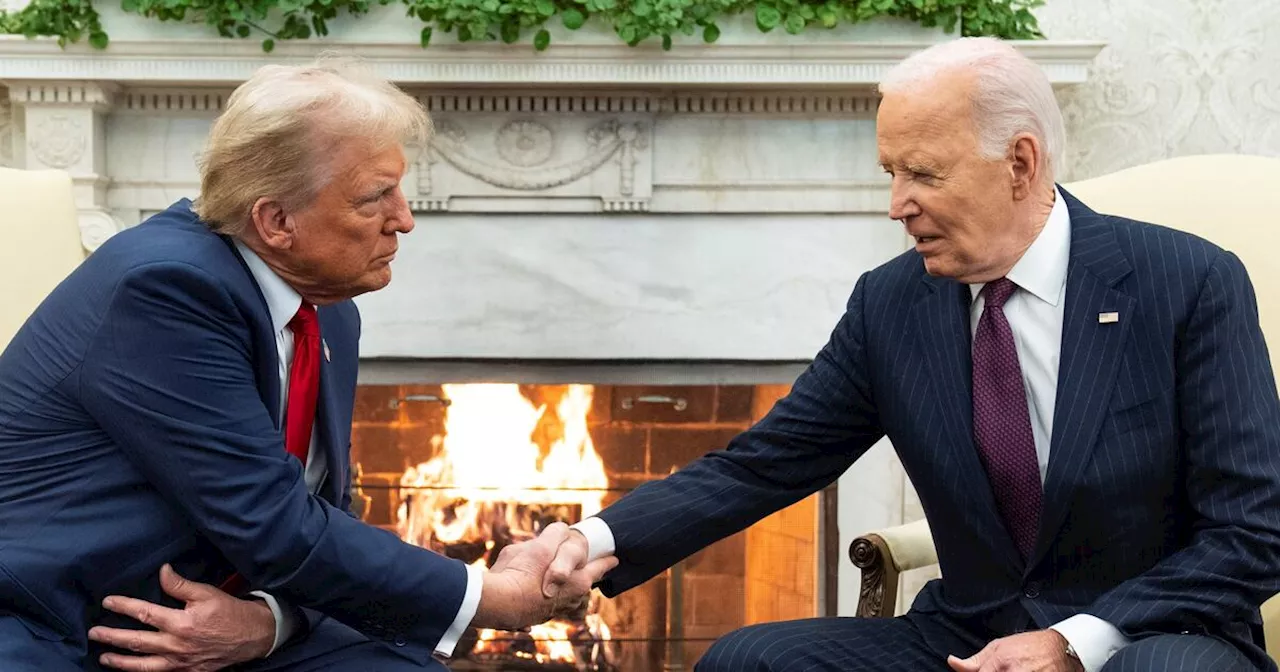 Donald Trump regresó con gloria a Washington y se reunió con Joe Biden