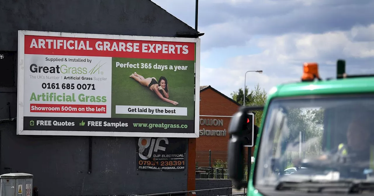 Billboard poster for fake grass near M60 found to 'demean and objectify women'