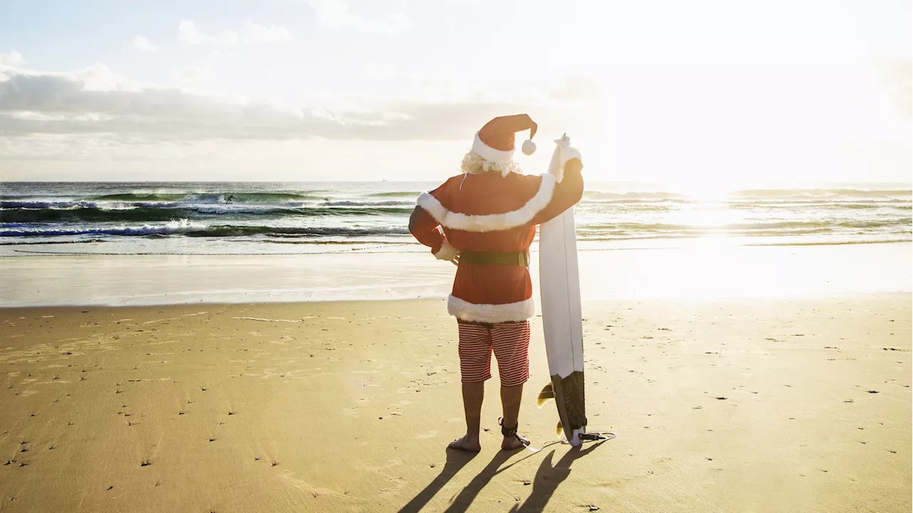 Surfin' Santa will ride glad tides at these California shores