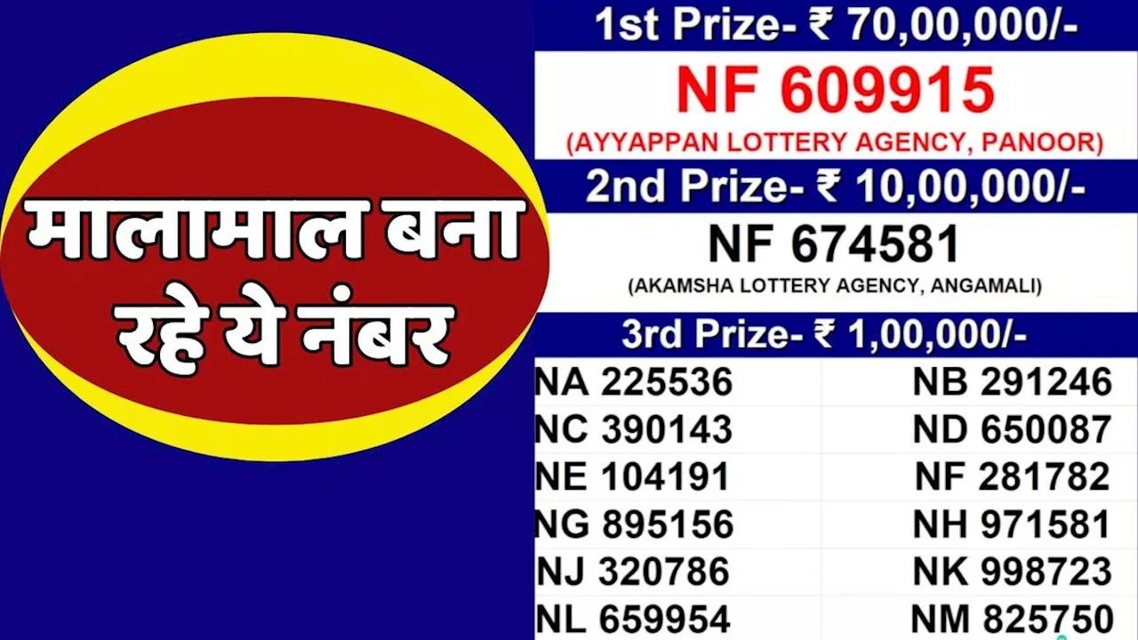 Kerala Lottery ने आज इन लोगों के कर दिए वारे-न्यारे, हाथ लगी करोड़ों की रकम