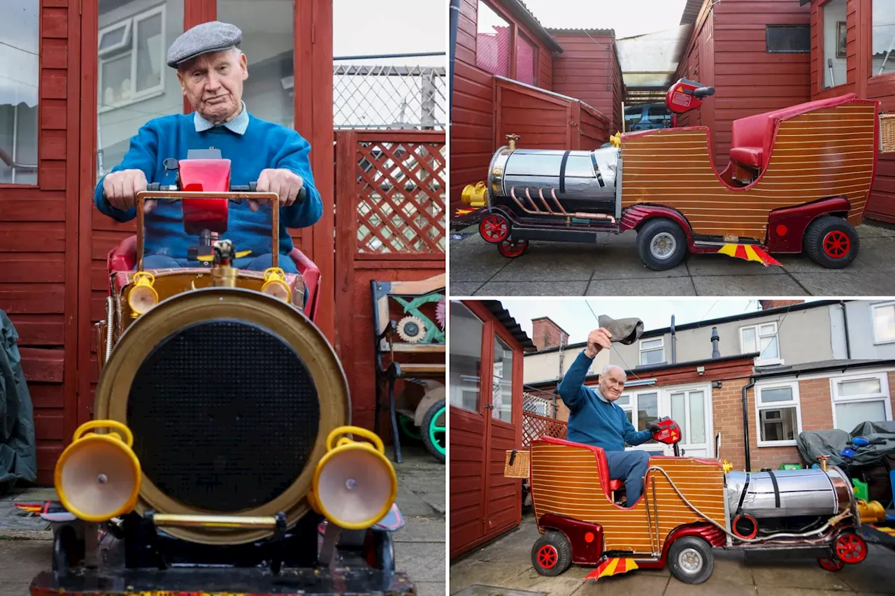 Great-grandfather builds Chitty Chitty Bang Bang mobility scooter