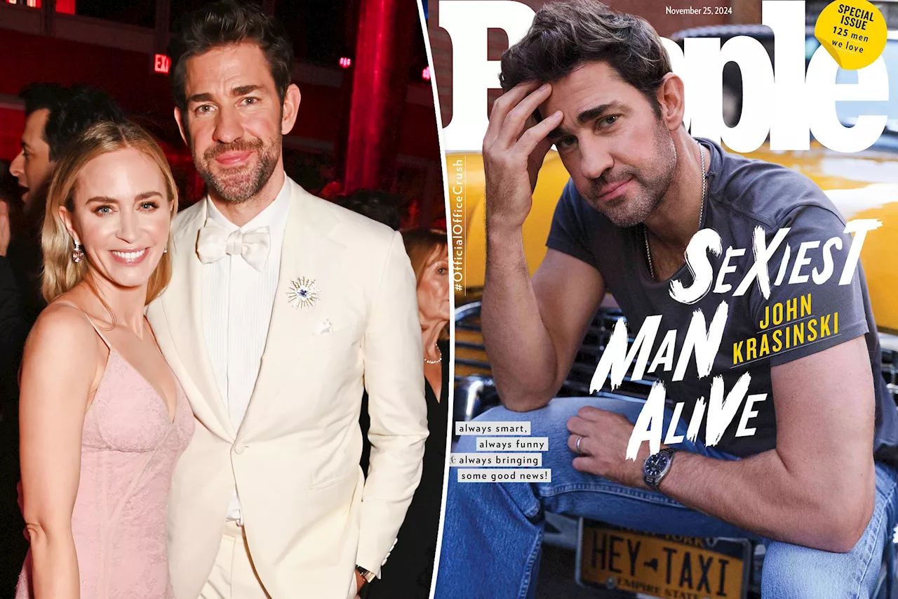 Emily Blunt wants John Krasinski's 'Sexiest Man Alive' cover to be made into wallpaper for their home