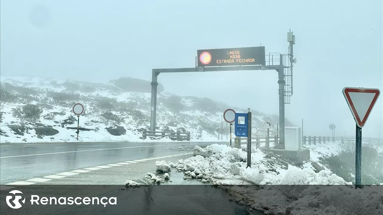 Neve fecha estradas na Serra da Estrela