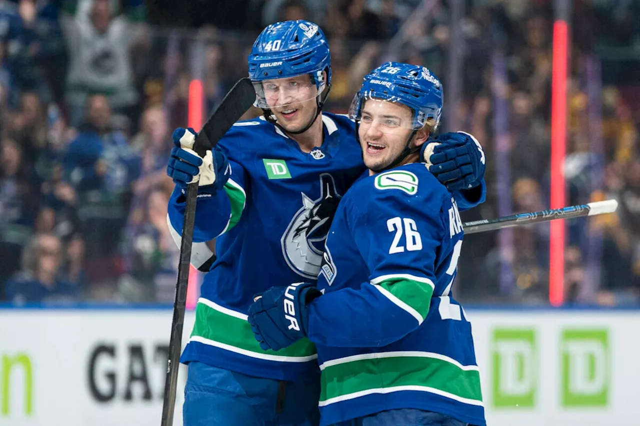 Pettersson marks birthday with 2 points, leads Canucks past Flames 3-1