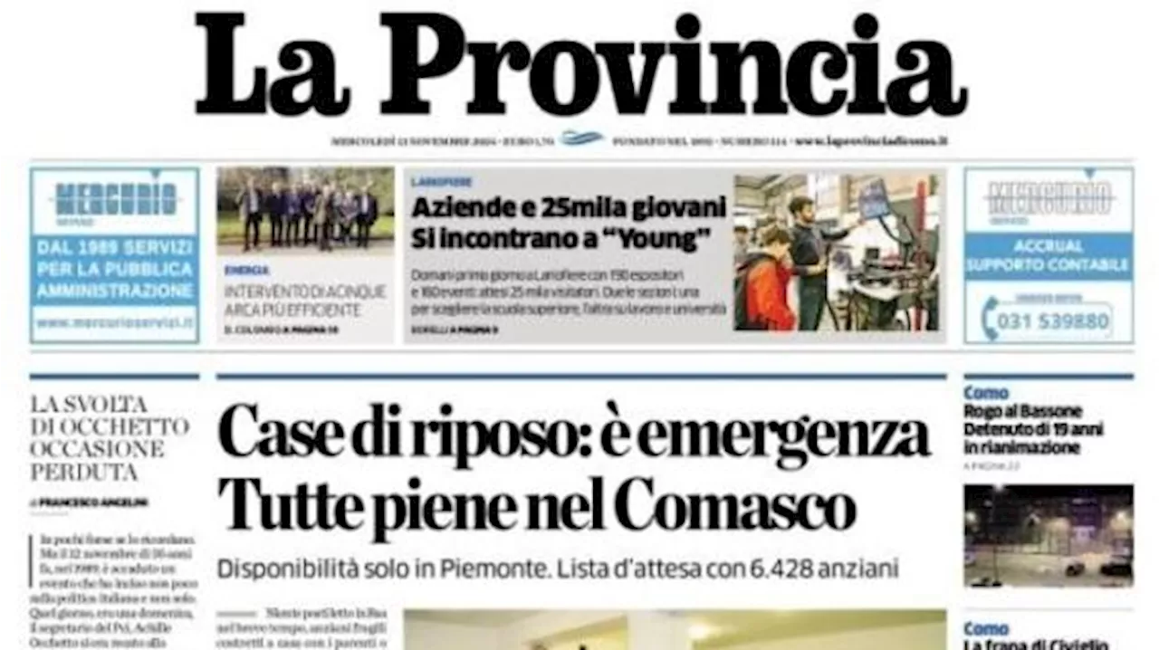 La Provincia di Como titola così stamani: 'Como, il primo anno di Fabregas'