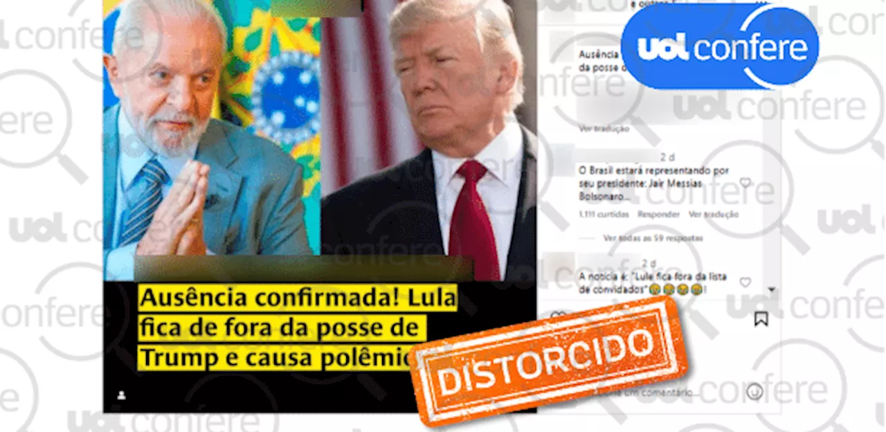 Ausência de Lula em posse de Trump é praxe; presidentes não são convidados