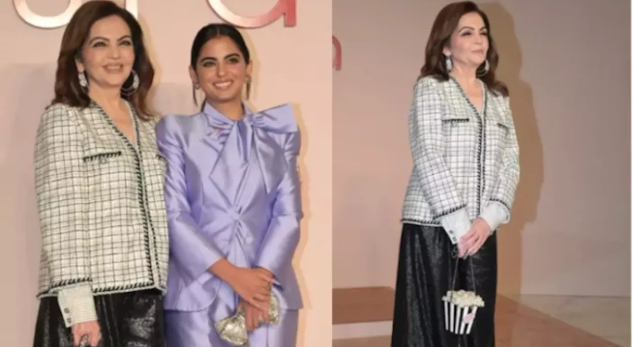 Nita Ambani grabs attention for styling POPCORN bag on daughter Isha’s beauty store launch