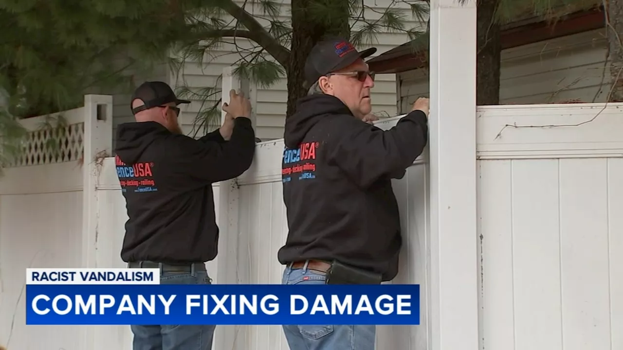 Action News viewer steps up to fix fence vandalized with racist graffiti in Camden County, NJ