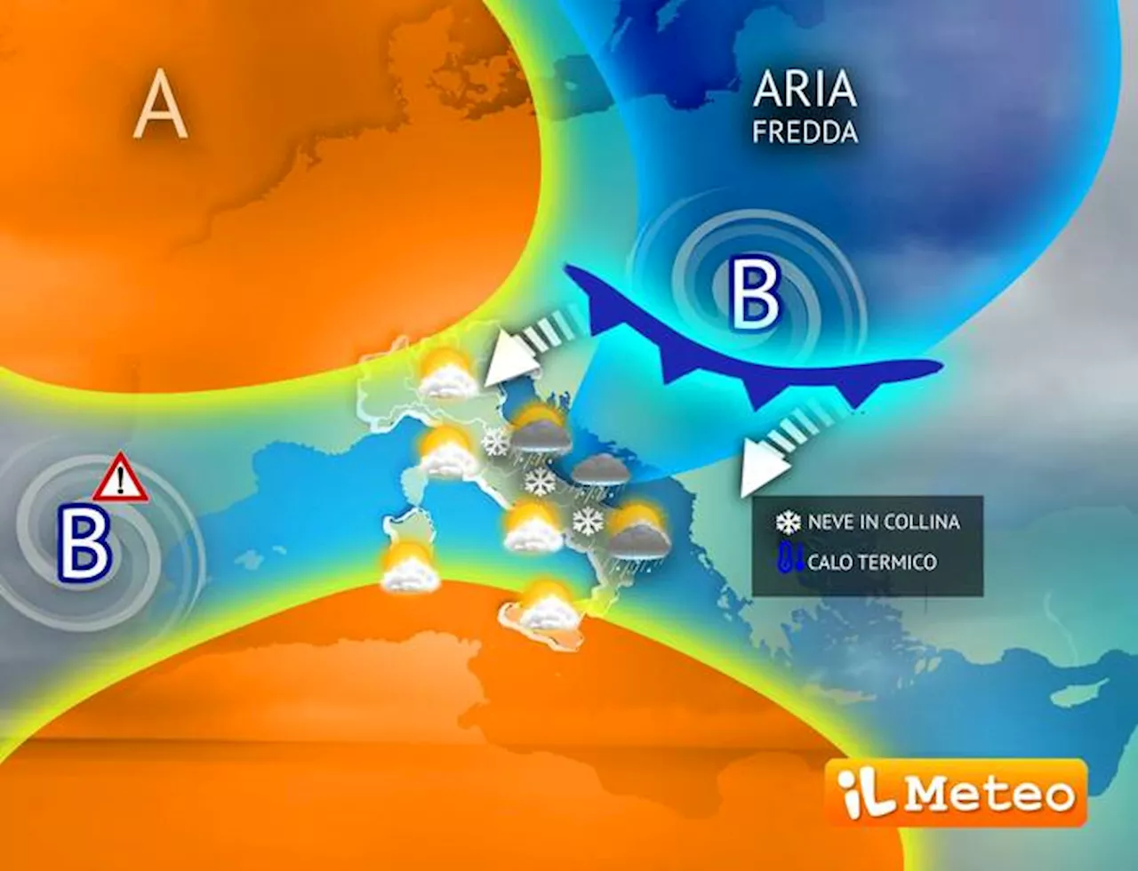 In arrivo aria gelida dalla Svezia, prima neve a bassa quota sugli Appennini