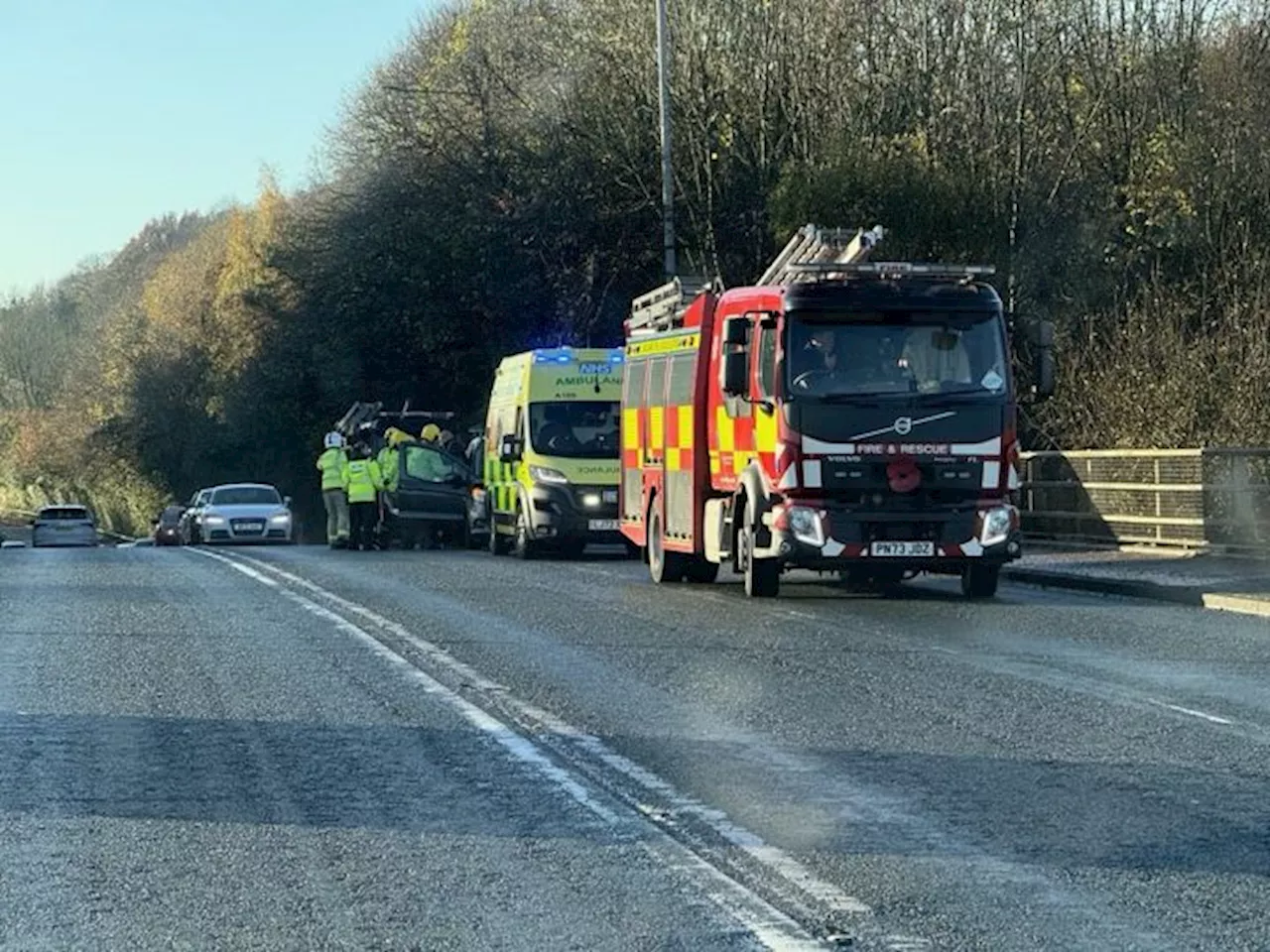 Crash shuts Guild Way flyover and causes Penwortham delays