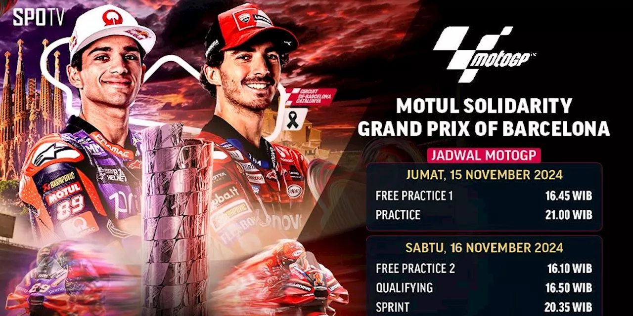 Jadwal Live Streaming MotoGP Motul Solidarity Grand Prix of Barcelona 2024 di Vidio, 15-17 November 2024