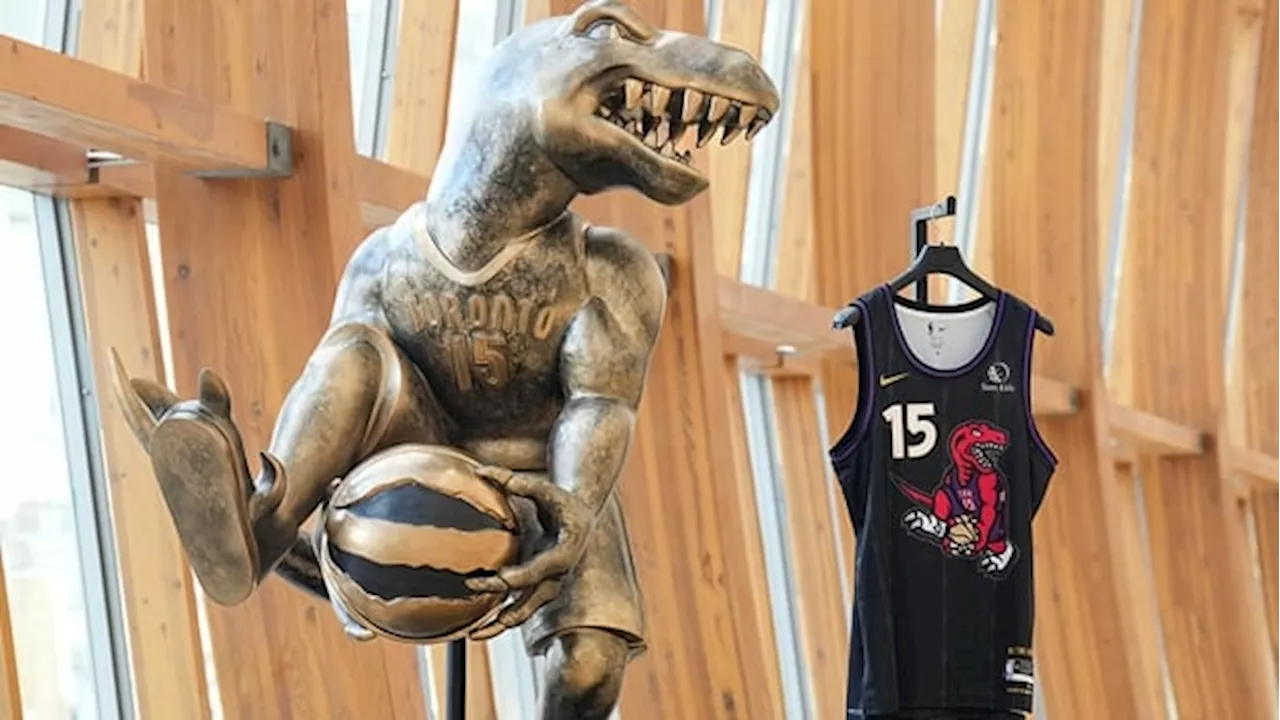 Raptors unveil Vince Carter-themed alternate jersey with dunking dinosaur logo