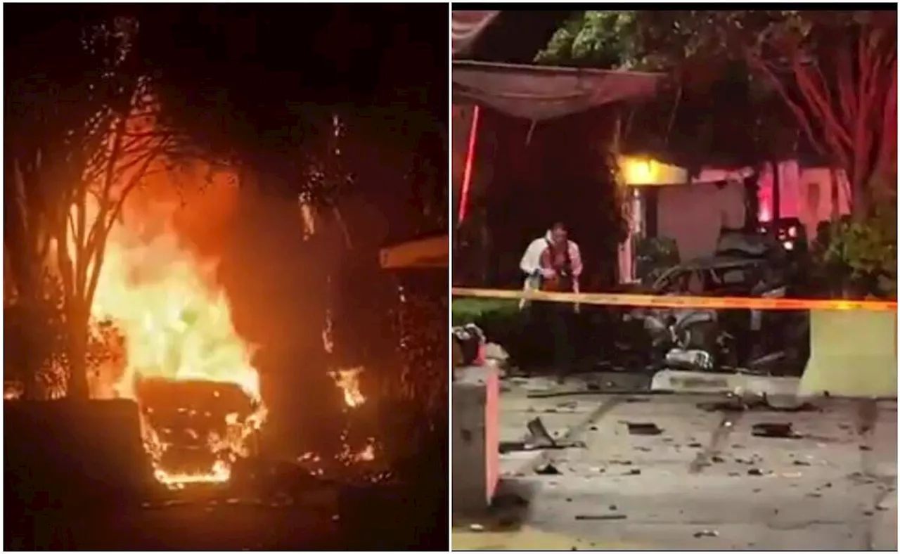 Auto de alta gama se incendia tras impactarse contra una barda sobre Paseo de la Reforma; conductor muere en el lugar