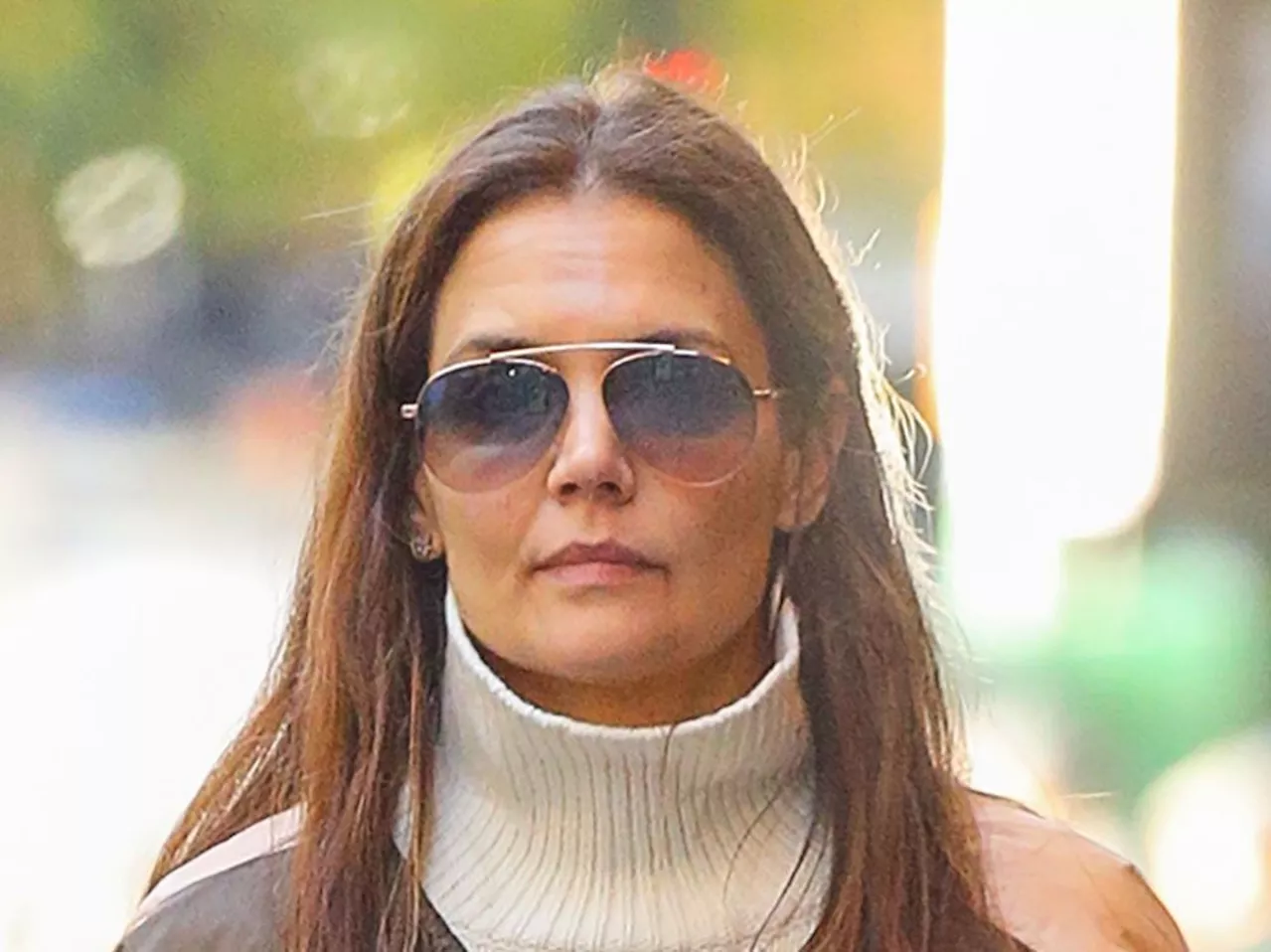 Katie Holmes's Patchwork Bomber Jacket Was Almost Upstaged by Her Polarizing Jeans