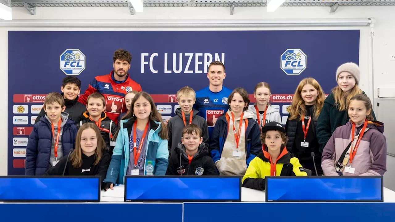 Wenn die Kinder den Fussballstars die Fragen stellen – Der Zukunftstag bei der Luzerner Zeitung